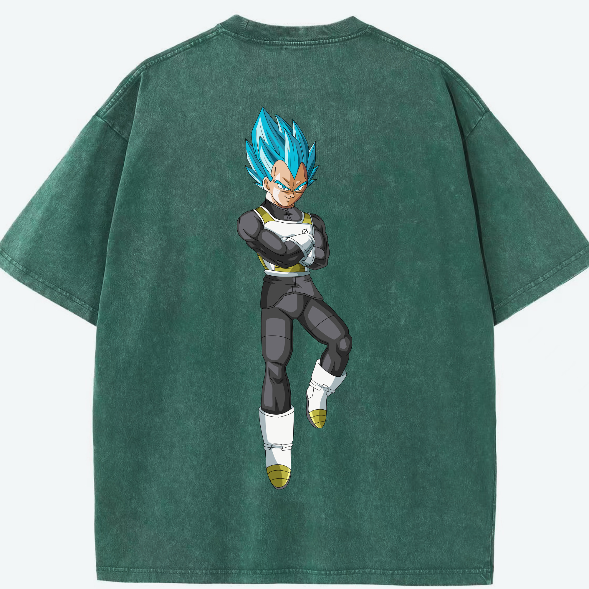 （画像用） ドラゴンボール ベジータ四世（Bejīta Yonsei）DRAGON BALL Vegeta IV 綿100% ヴィンテージ風 半袖Tシャツ（背面プリント）